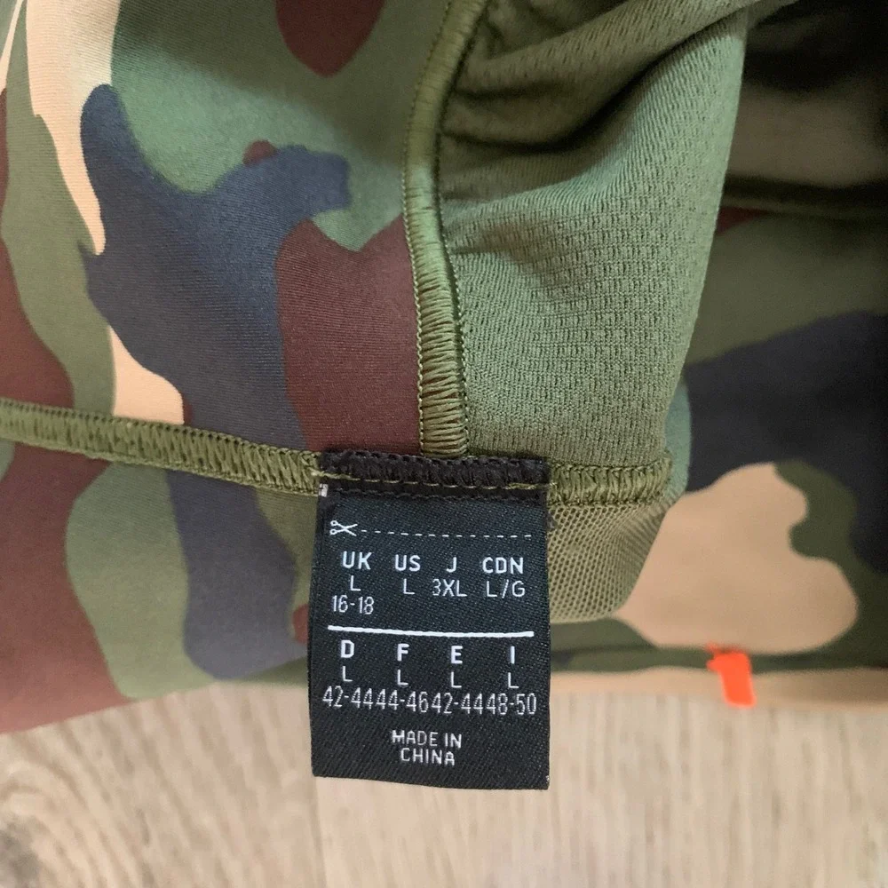 Adidas x Ivy Park Camo Sports Bra Neon Orange Piping Green Brown Camouflage